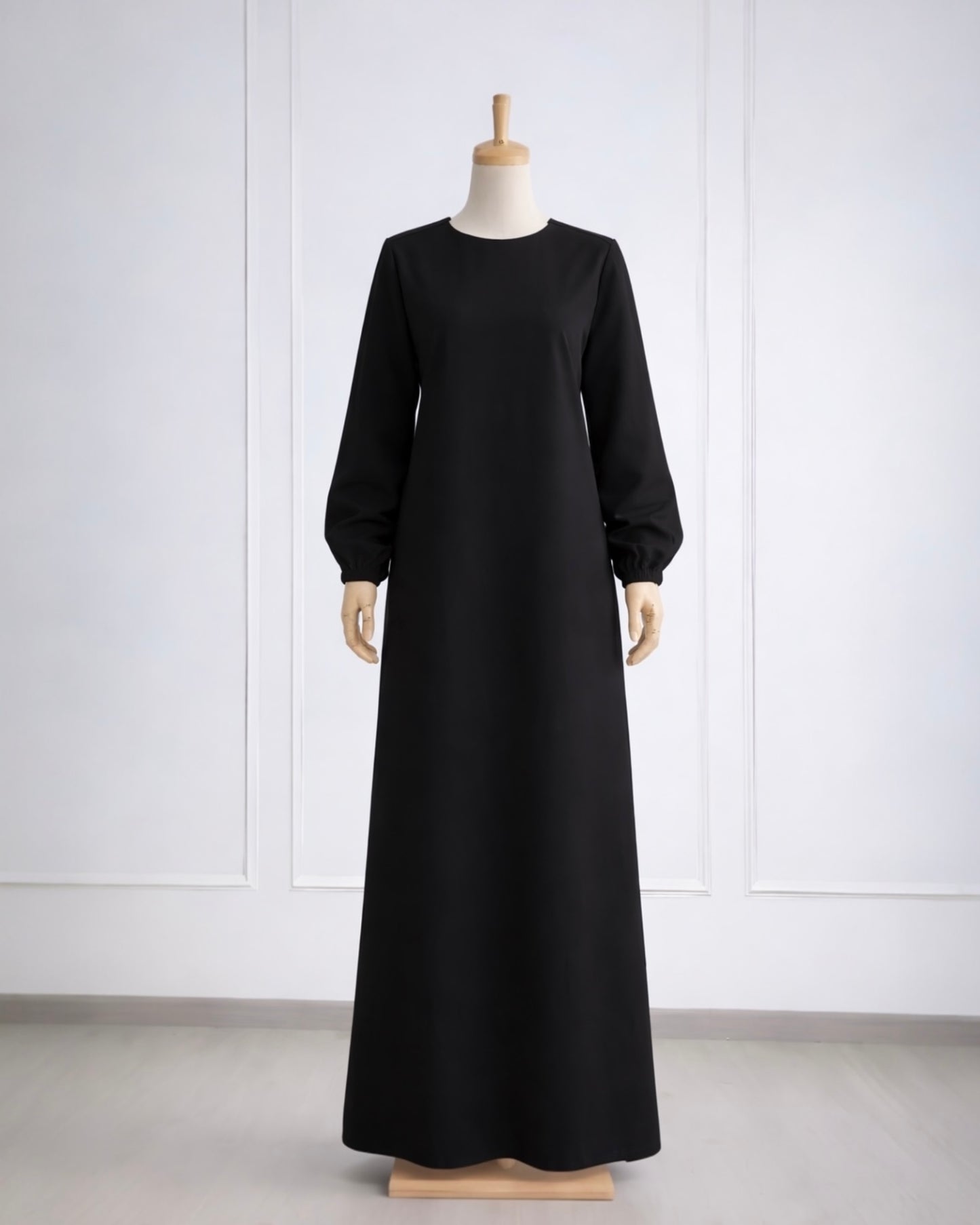 Soft maxi layering dress with long sleeves, modest loose fit, lightweight fabric, plus size, suitable for layering or wearing alone