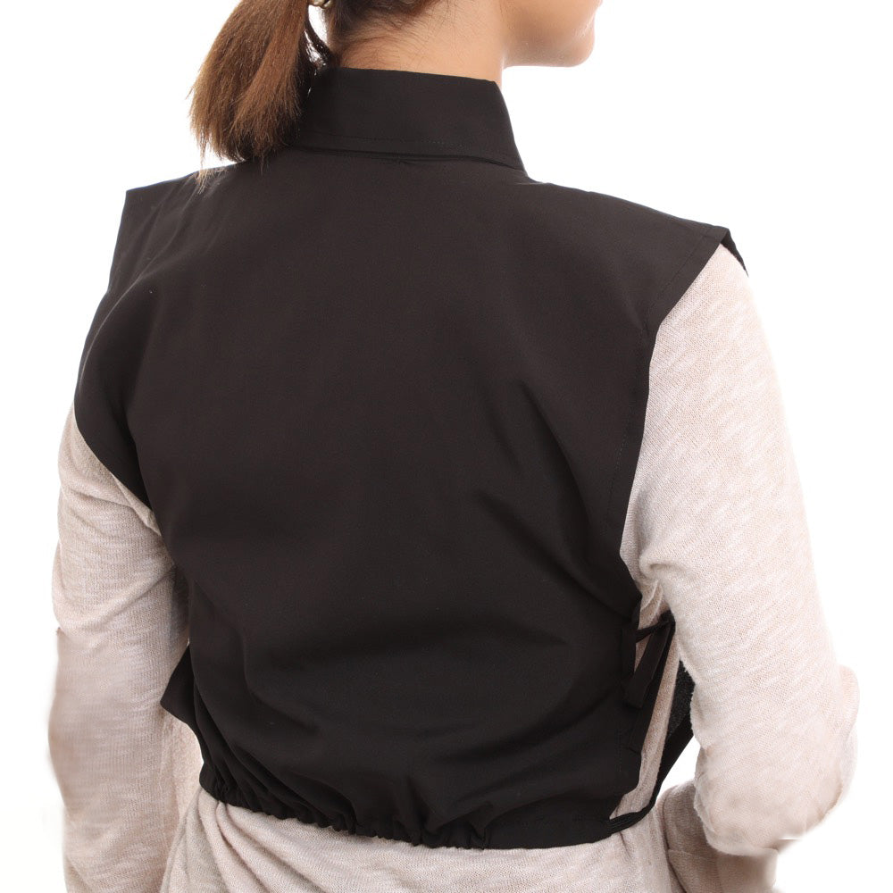 Elegant Hijab Wear black shirt collar extender for covering neckline under open blouses